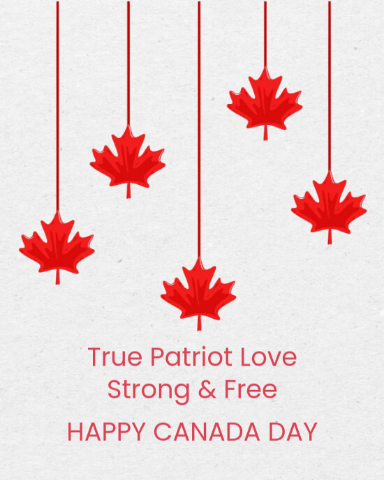 Modern & Minimal Red White Canadian Event Maple Leaf Canada Day Instagram Post  Instagram Portrait template