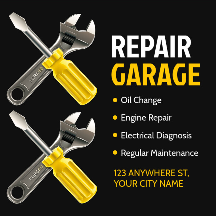 Modern & Minimal Repair Garage Instagram Post template