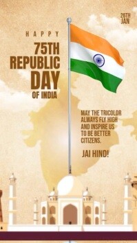 Orange Republic Day Celebration Instagram Reel Template
