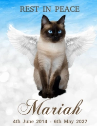 Modern & Minimal Rest In Peace Cat Flyer (us Letter) template