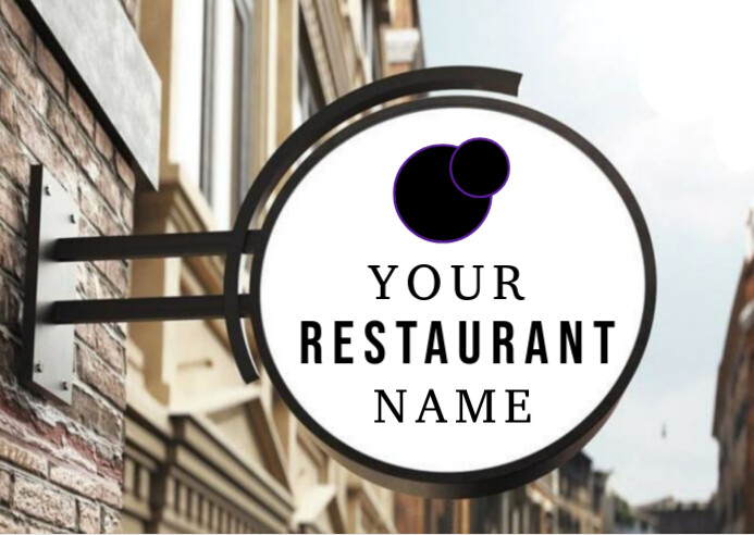 Modern & Minimal Restaurant Logo Mockup  Postcard template