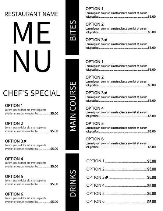 Copy of Modern & Minimal Restaurant Menu Flyer (us Le | PosterMyWall