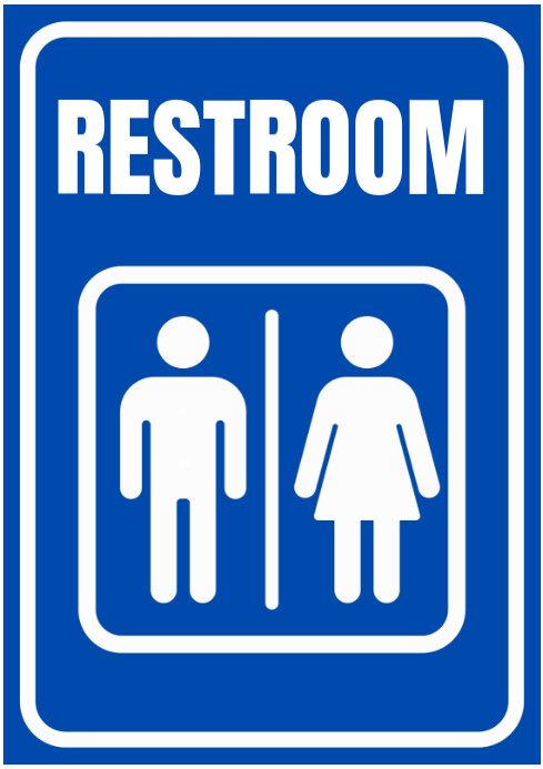Modern & Minimal Restroom Sign A4 template