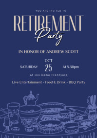 Modern & Minimal Retirement Party Invitation Ad Flyer  A4 template