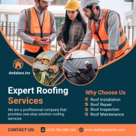 Modern & Minimal Roofing Services Square (1:1 template