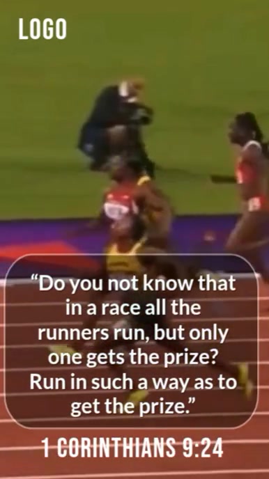 Modern & Minimal Run To Win – Motivation & Faith Video Template Digital Display (9:16)