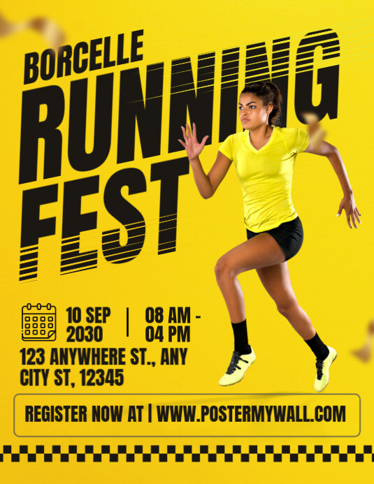 Modern & Minimal Running Fest Pamflet (letter As) 传单(美国信函) template