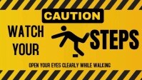 Modern & Minimal Safety Caution, Watch Your Steps Sign  Youtube Thumbnail template