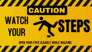 Modern & Minimal Safety Caution, Watch Your Steps Sign  Youtube Thumbnail YouTube-miniature template