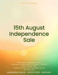Modern & Minimal Saffron Green Gradient Design For 15th August Independence Sale Flyer (us Letter) template