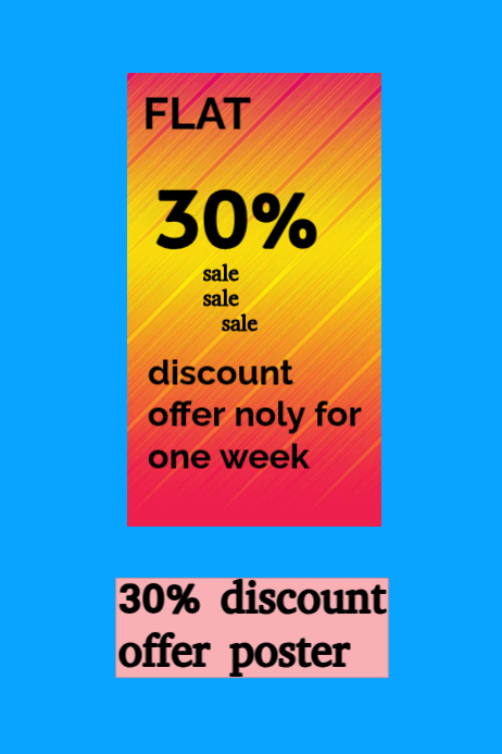 Modern & Minimal Sale Discount Offer Poster Template | PosterMyWall