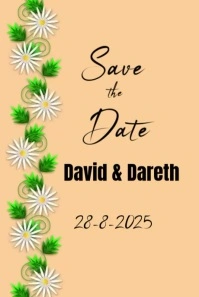 Modern & Minimal Save The Date  Pinterest Graphic template