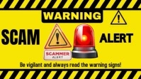 Modern & Minimal Scam Alert Sign Youtube Thumbnail template