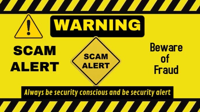 Modern & Minimal Scam Alert Sign Youtube Thumbnail Template | PosterMyWall