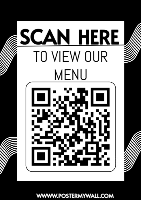 Modern & Minimal Scan Here Poster A4 Template | PosterMyWall