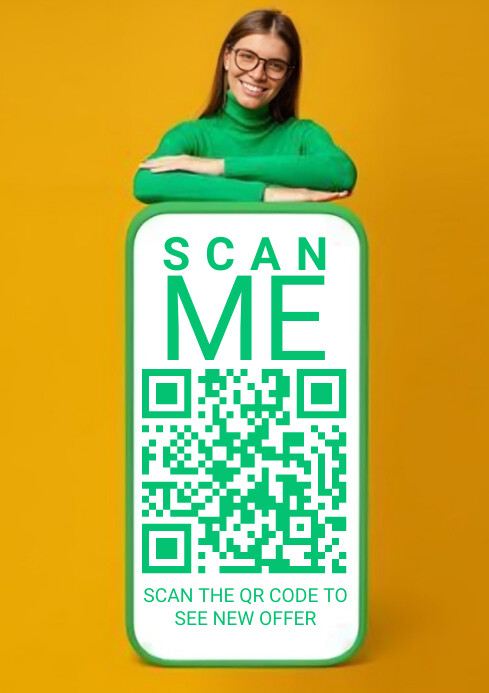 Modern & Minimal Scan Me A4 Template | PosterMyWall