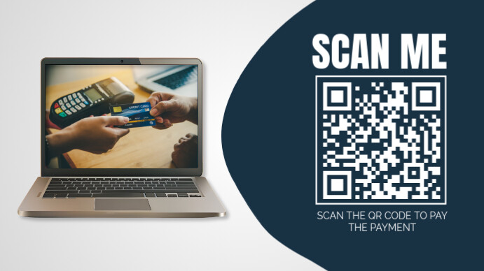 Modern & Minimal Scan Qr Code  Digital Display (16:9) template