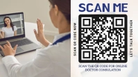 Modern & Minimal Scan Qr Code Online Doctor Consulation Digital Display (16:9) template