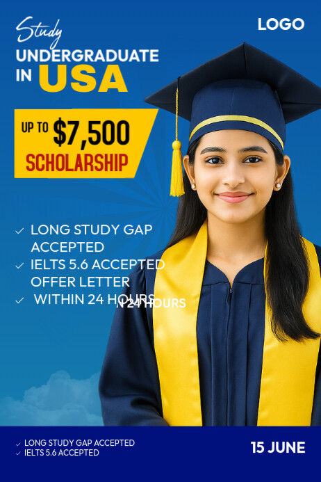 Undergrad Program Poster Modern & Minimal Scholarship For Undergraduate Poster Template ...