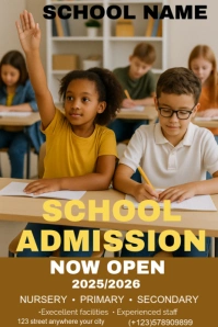 Modern & Minimal School Admission Pinterest Graphic template