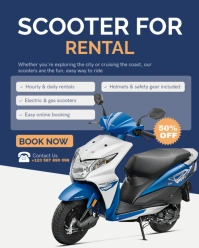 Modern & Minimal  Scooter Rental Services Template Instagram Portrait