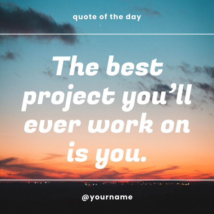 Self-Improvement Project Quote Instagram Post template