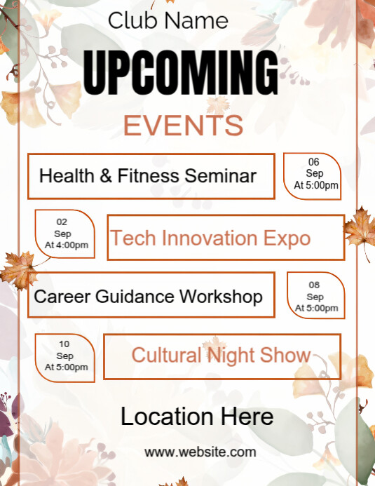 Modern & Minimal September Event Flyer (us Letter) Template | PosterMyWall