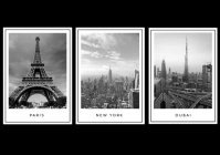 Modern & Minimal Set Of 3 Wall Art City Prints A1 template