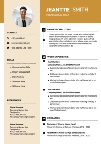 Modern & Minimal Simple A4 A Page Resume A4 template