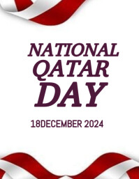 Modern & Minimal Simple National Qatar Day  Flyer (us Letter) template