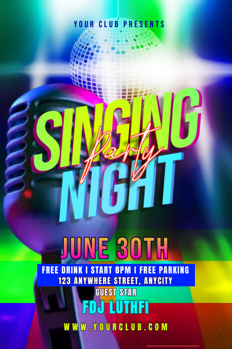 Copy of Modern & Minimal Singing Party Poster | PosterMyWall