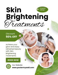 Modern & Minimal Skin Brightening Treatments Pamflet (letter As) Løbeseddel (US Letter) template