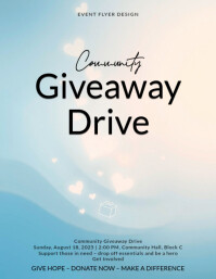 Modern & Minimal Sky Peach Gradient For Charity Giveaway Event Flyer (us Letter) template