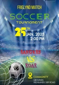 Modern & Minimal Soccer Football Tournament A5 template