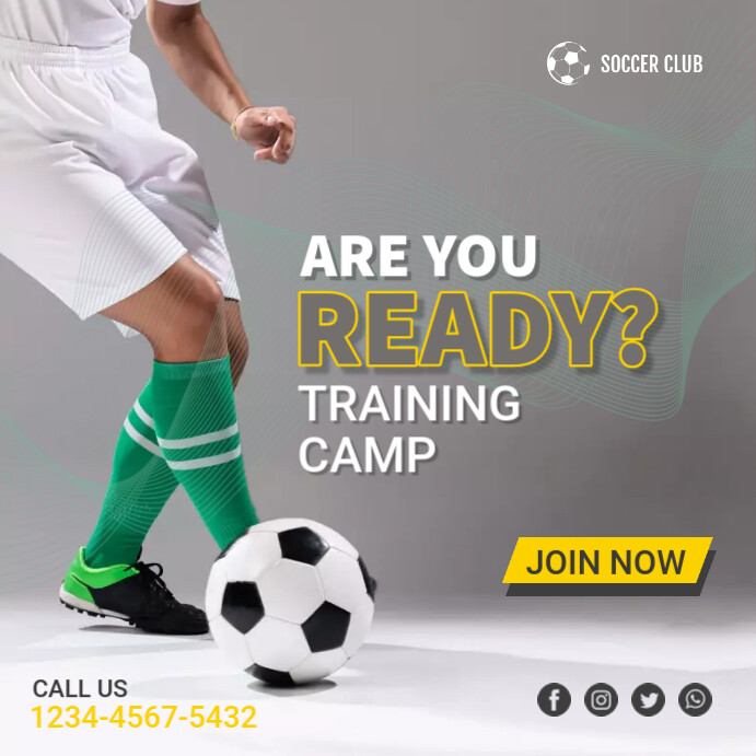 Modern & Minimal Soccer Instagram Post Template PosterMyWall