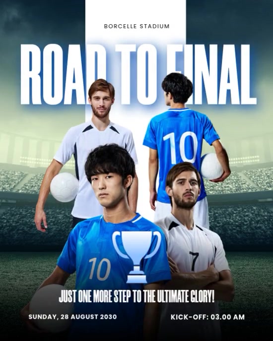 Modern & Minimal Soccer Match Day Instagram Portrait template