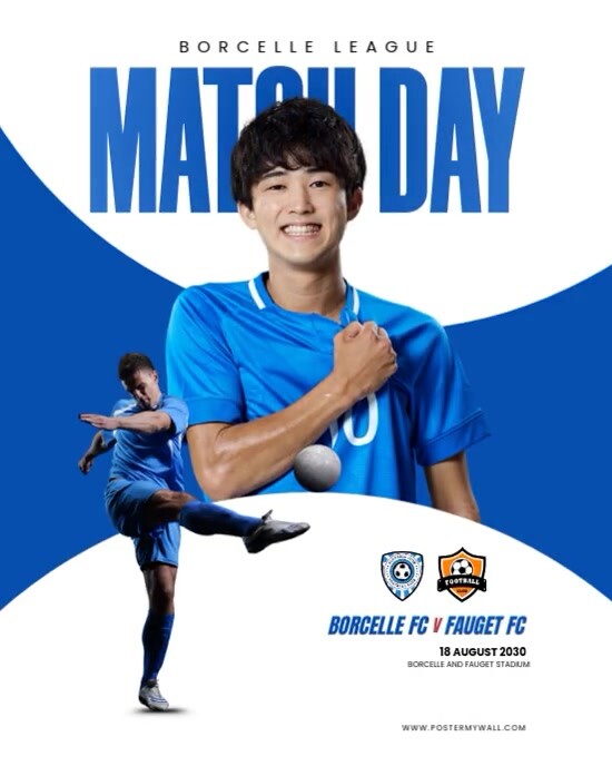 Modern & Minimal Soccer Match Day Instagram Portrait template