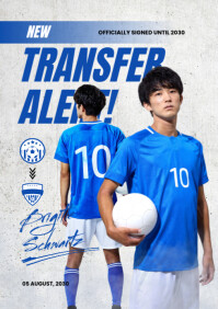 Modern & Minimal Soccer Player Transfer A4 template