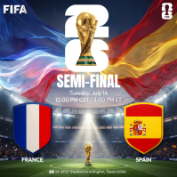 Modern & Minimal Soccer Semi-Final Match Square template