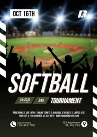 Modern & Minimal Softball Tournament A4 template