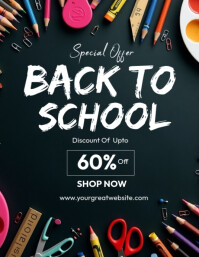 Modern & Minimal Special Offer Back To School  Flyer (us Letter) template