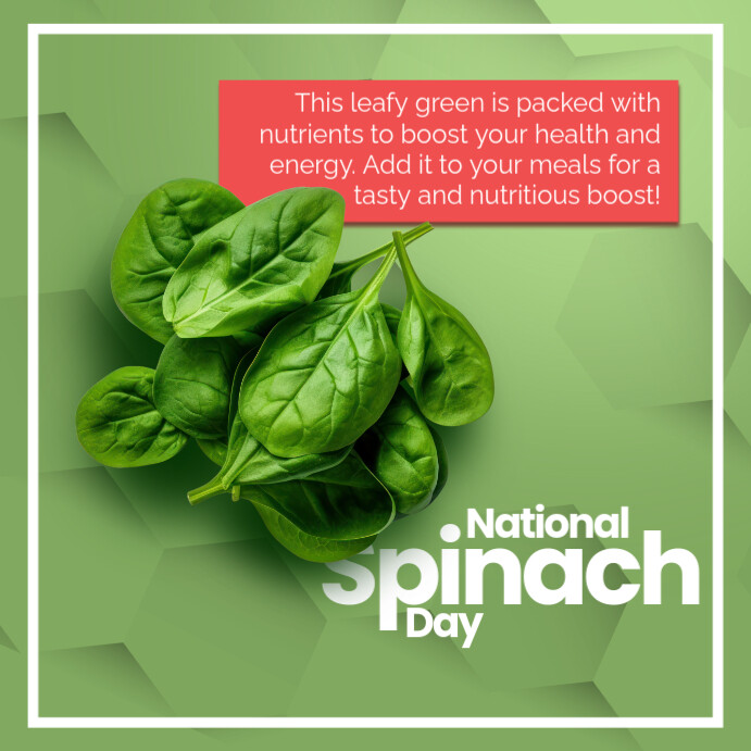 Modern & Minimal Spinach Instagram Post template