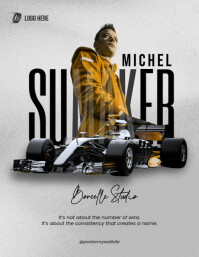 Modern & Minimal Sports Driver Poster Pamflet (letter As) Flyer (US Letter) template