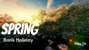 Groen Modern & Minimal Spring Bank Holiday 2025  Digital Display (16:9) Digitalt display Template