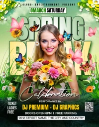 Modern & Minimal Spring Coctail Party Poster/wallboard template