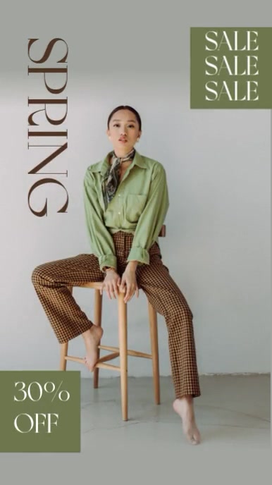 Modern & Minimal Spring Fashion Sale Reel Instagram template