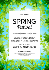 Modern & Minimal Spring Festival A4 template