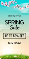 Modern & Minimal Spring Sale Roll Up Banner 3' × 6' template