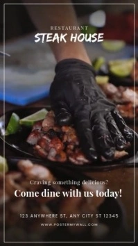 Modern & Minimal Steak Restaurant Promotion Reel Instagram template