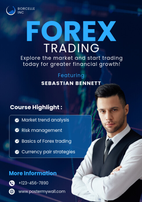 Modern & Minimal Stock Trading A4 template